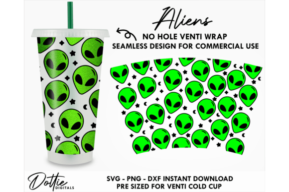 Aliens Cold Cup No Hole SVG 24oz