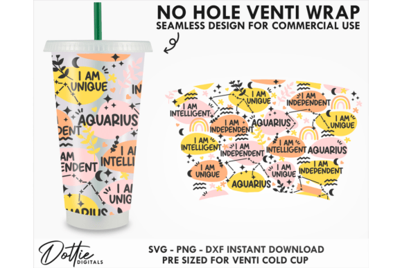 Aquarius Cold Cup No Hole SVG 24oz