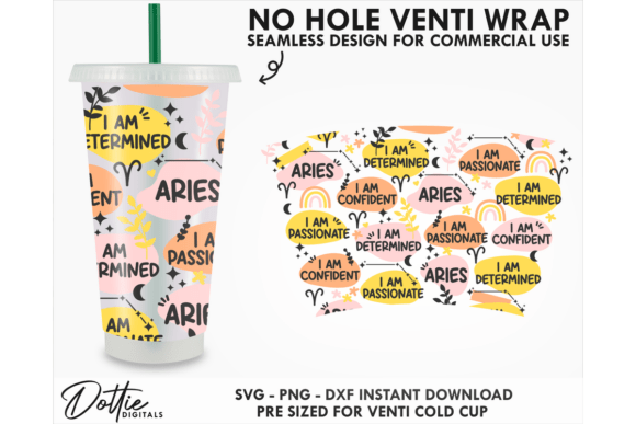 Aries Zodiac Cold Cup SVG