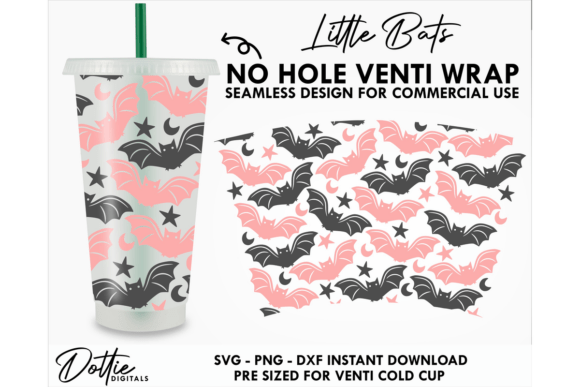 Bats Halloween Cold Cup SVG