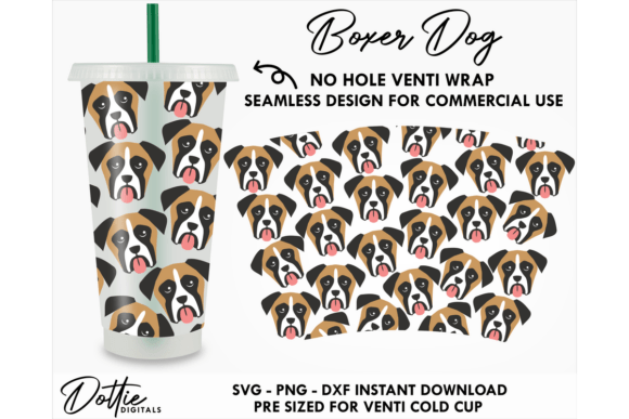 Boxer Dog Cold Cup No Hole SVG 24oz