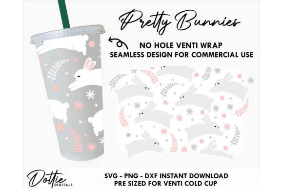 Bunnies Cold Cup No Hole SVG 24oz