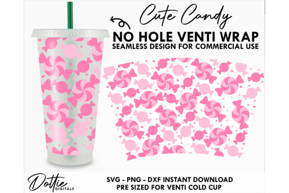 Candy Cold Cup No Hole SVG 24oz