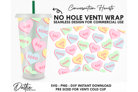 Candy Hearts Cold Cup No Hole SVG 24oz Review