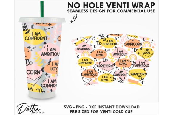 Capricorn Cold Cup No Hole SVG 24oz