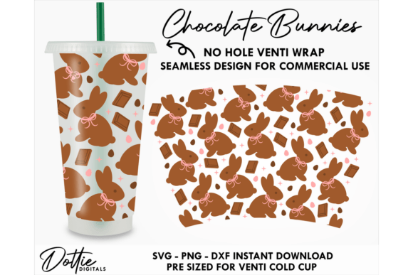 Choc Bunny Cold Cup No Hole SVG 24oz