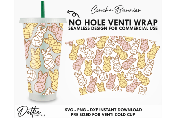 Concha Bunny Cold Cup No Hole SVG 24oz