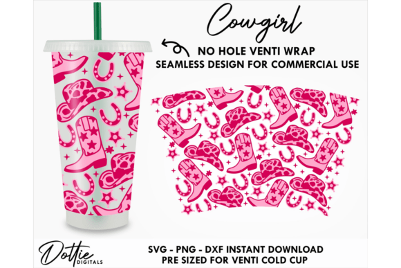 Cowgirls Cold Cup No Hole SVG 24oz