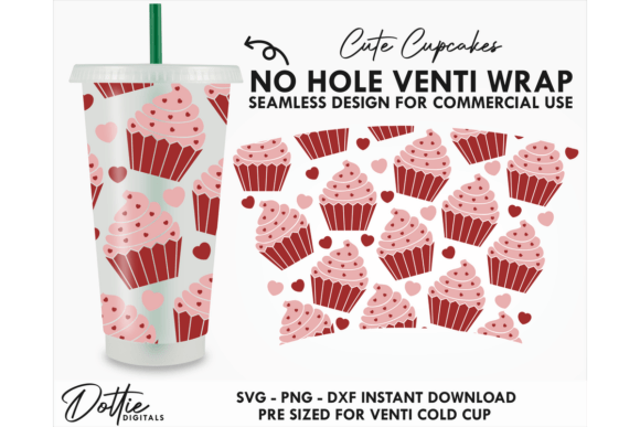 Cupcake Cold Cup No Hole SVG 24oz