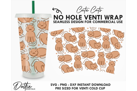 Cute Cats Cold Cup SVG