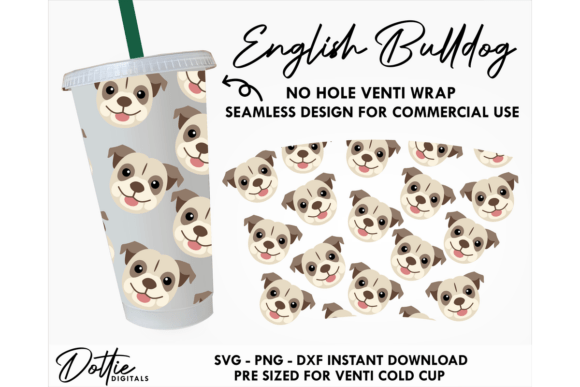 English Bulldog Cold Cup SVG Design Review