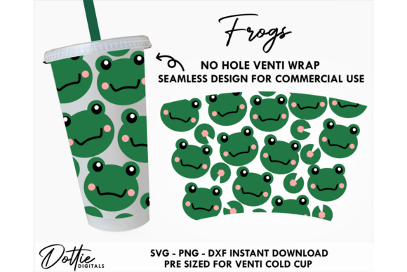 Frogs Cold Cup No Hole SVG 24oz