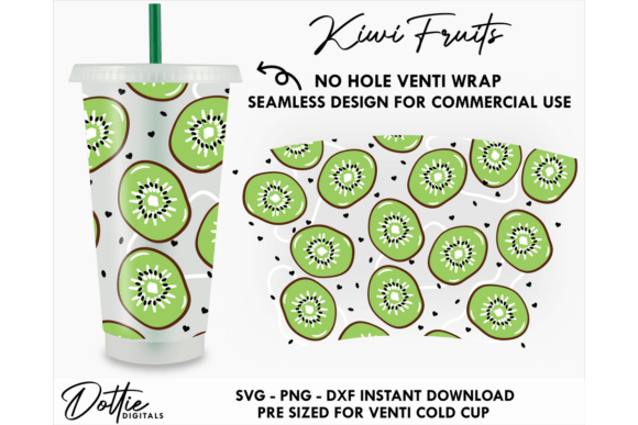 Kiwi Cold Cup No Hole SVG 24oz