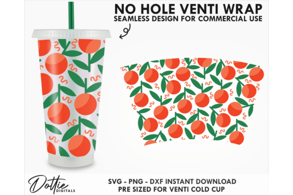 Oranges Cold Cup No Hole SVG 24oz