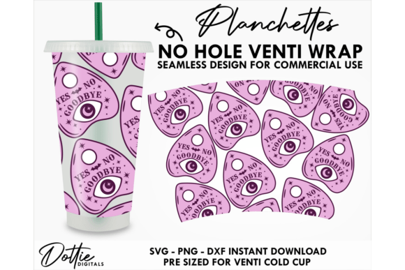 Planchette Cold Cup No Hole SVG 24oz