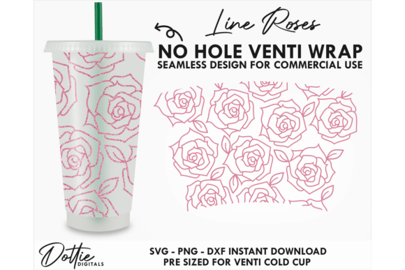 Roses Flower Cold Cup SVG