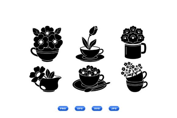 Tea Cup Floral SVG Collection