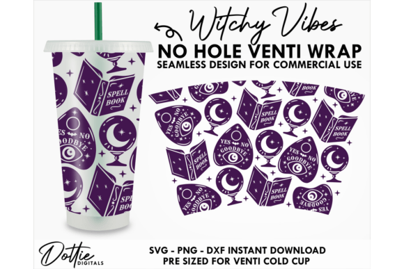 Witchy Cold Cup No Hole SVG 24oz